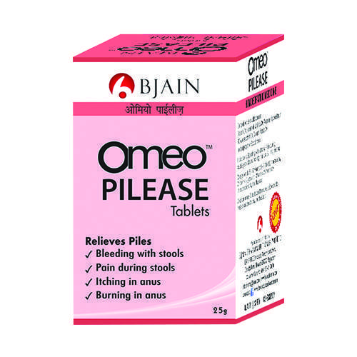 Show details for Bjain Homeopathy Omeo Pilease Tablets - 25 GM Picture of Bjain Homeopathy Omeo Pilease Tablets - 25 GM