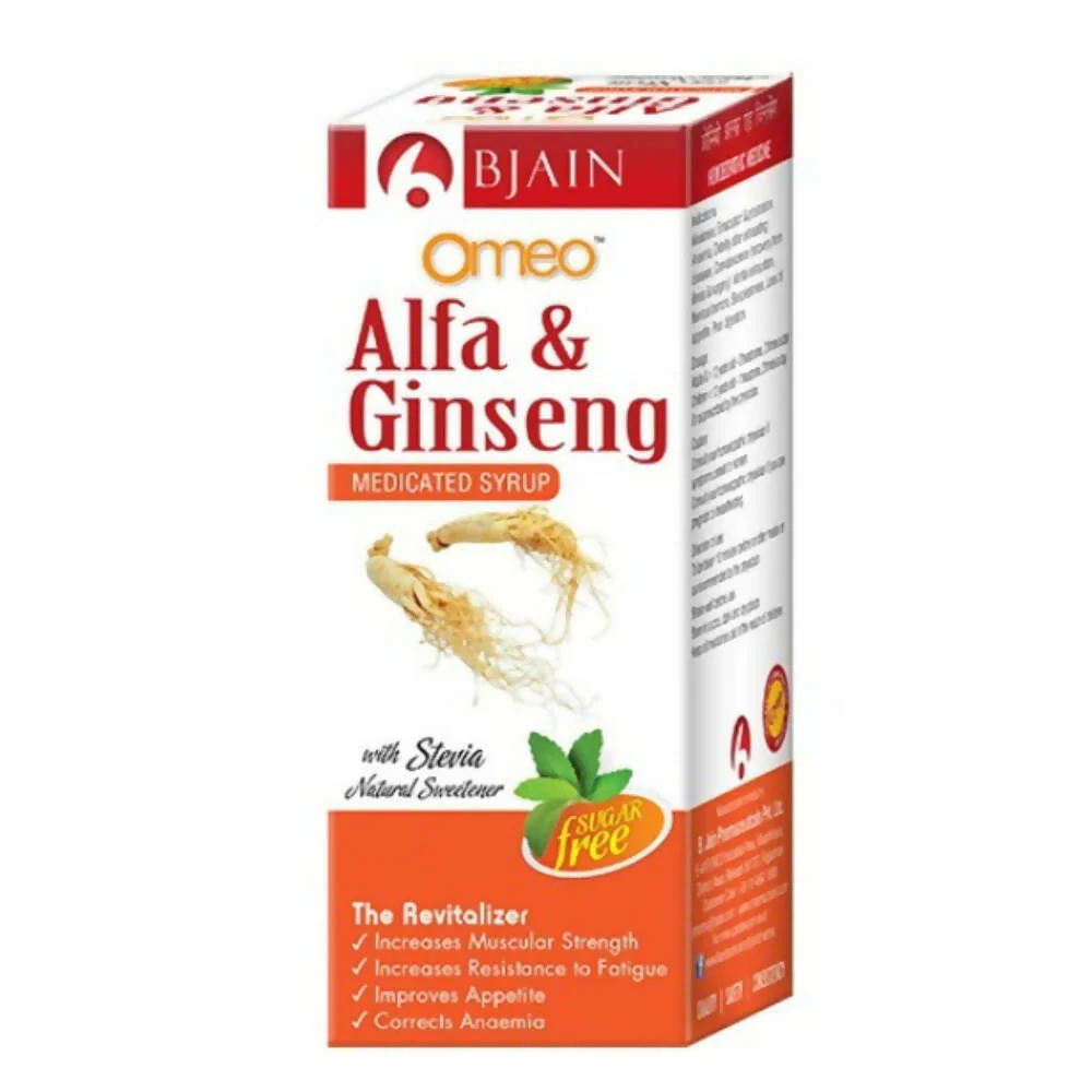 Show details for Bjain Homeopathy Omeo Alfa & Ginseng Syrup Sugar Free - 500 ML Picture of Bjain Homeopathy Omeo Alfa & Ginseng Syrup Sugar Free - 500 ML