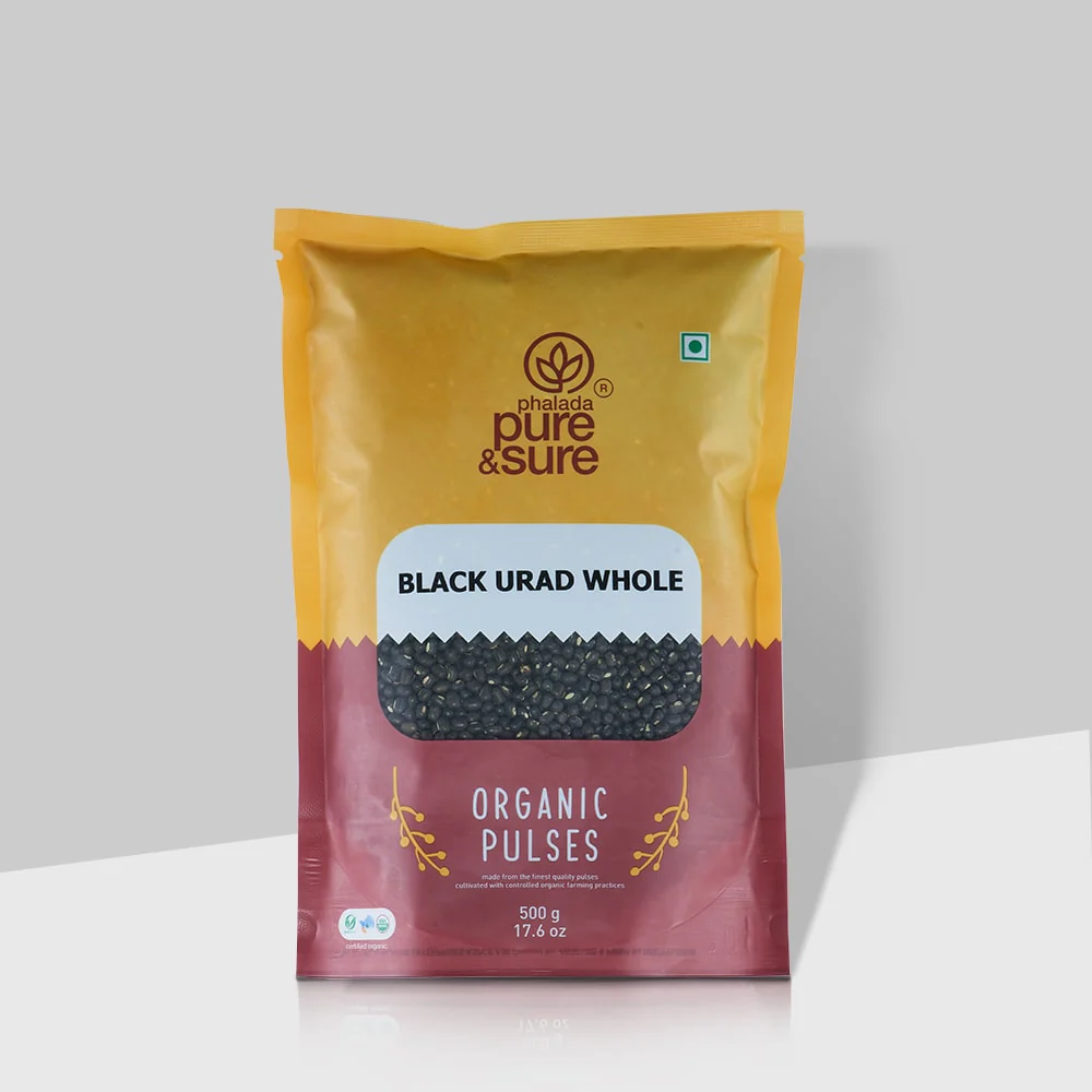 Show details for Phalada Pure & Sure Black Urad Dal Whole Organic Pulses - 500 GM Picture of Phalada Pure & Sure Black Urad Dal Whole Organic Pulses - 500 GM