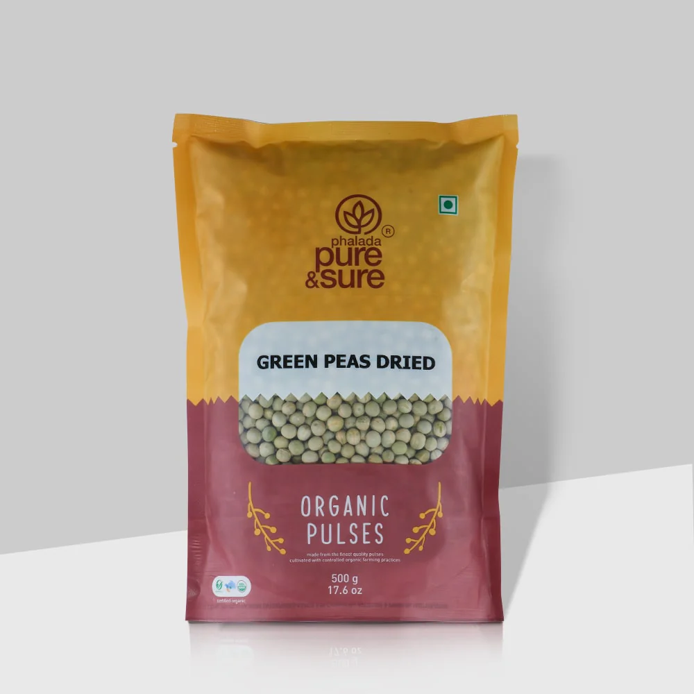 Picture of Phalada Pure & Sure Green Peas Dried Traditional Organic Pulses - 500 GM