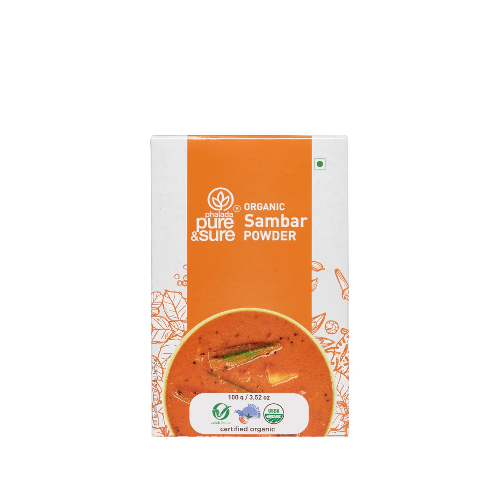 Show details for Phalada Pure & Sure Organic Sambar Powder - 100 GM Picture of Phalada Pure & Sure Organic Sambar Powder - 100 GM