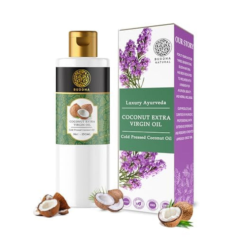 Show details for Buddha Natural Cold Pressed Virgin Coconut Oil - For Skin, Hair And Baby Care Hair Oil - 150 ML Picture of Buddha Natural Cold Pressed Virgin Coconut Oil - For Skin, Hair And Baby Care Hair Oil - 150 ML