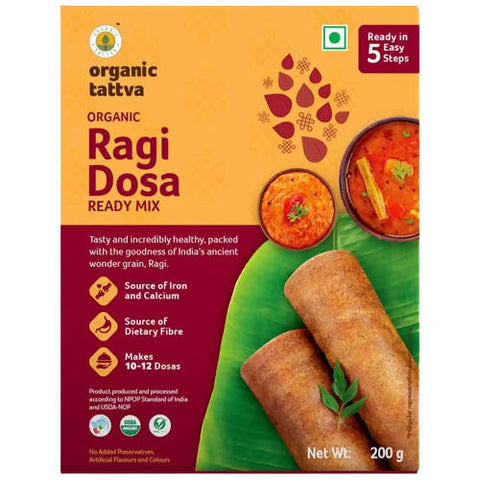 Show details for Organic Tattva Ragi Dosa Ready Mix - 200 GM Picture of Organic Tattva Ragi Dosa Ready Mix - 200 GM