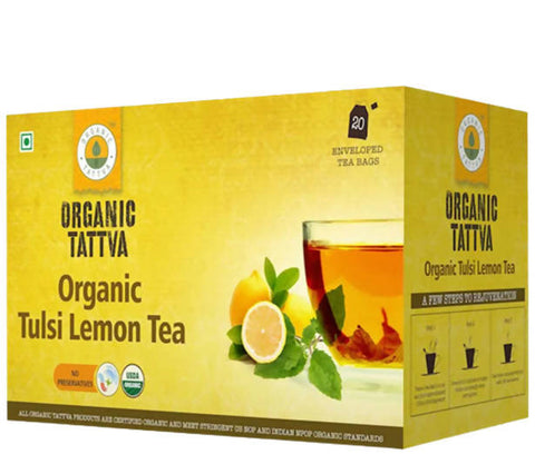 Show details for Organic Tattva Tulsi Lemon Tea - 20 Tea Bags Picture of Organic Tattva Tulsi Lemon Tea - 20 Tea Bags