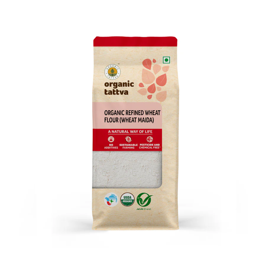 Show details for Organic Tattva Refined Wheat Flour (Wheat Maida) - 500 GM Picture of Organic Tattva Refined Wheat Flour (Wheat Maida) - 500 GM