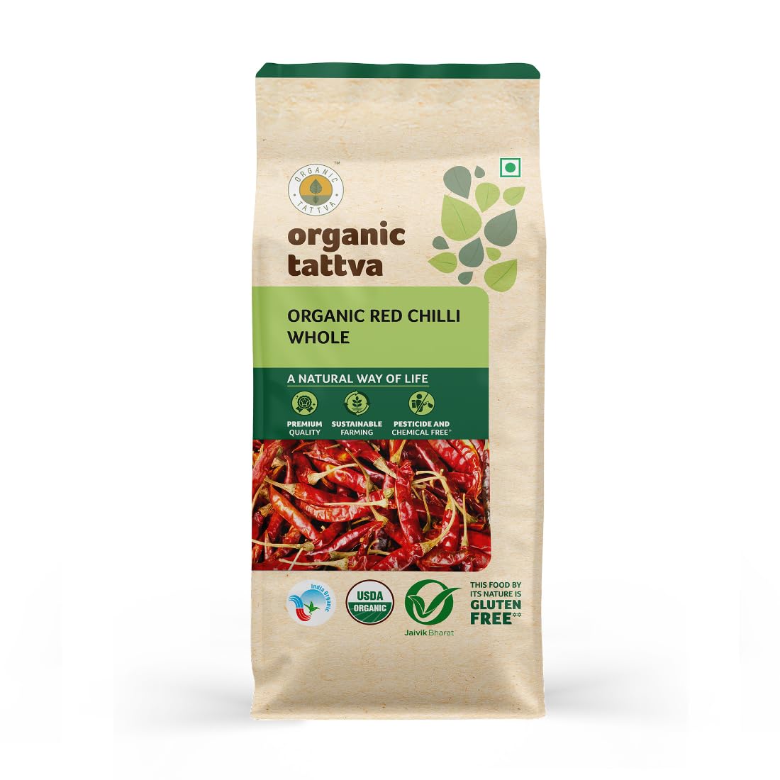 Picture of Organic Tattva Red Chilli Whole - 100 GM