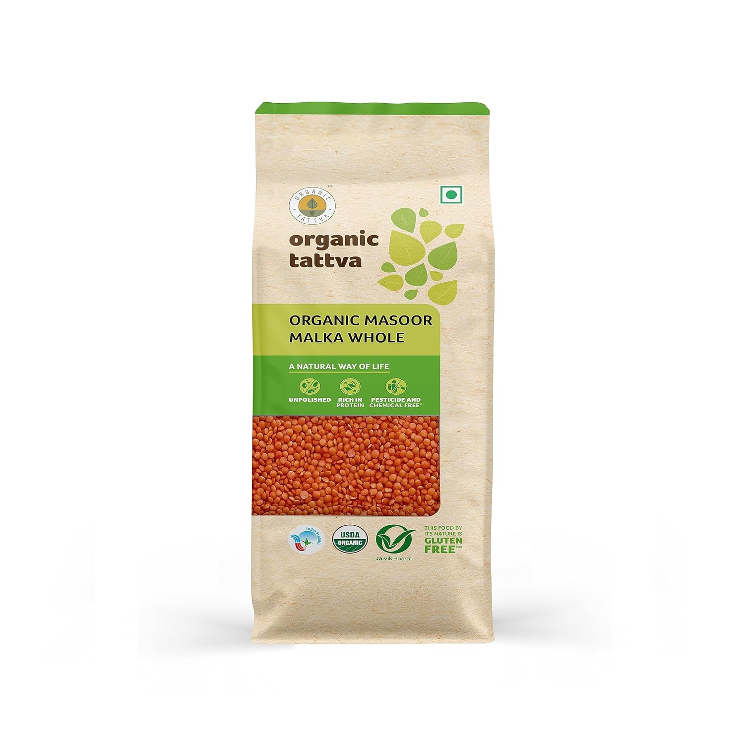 Picture of Organic Tattva Masoor Malka Whole - 500 GM