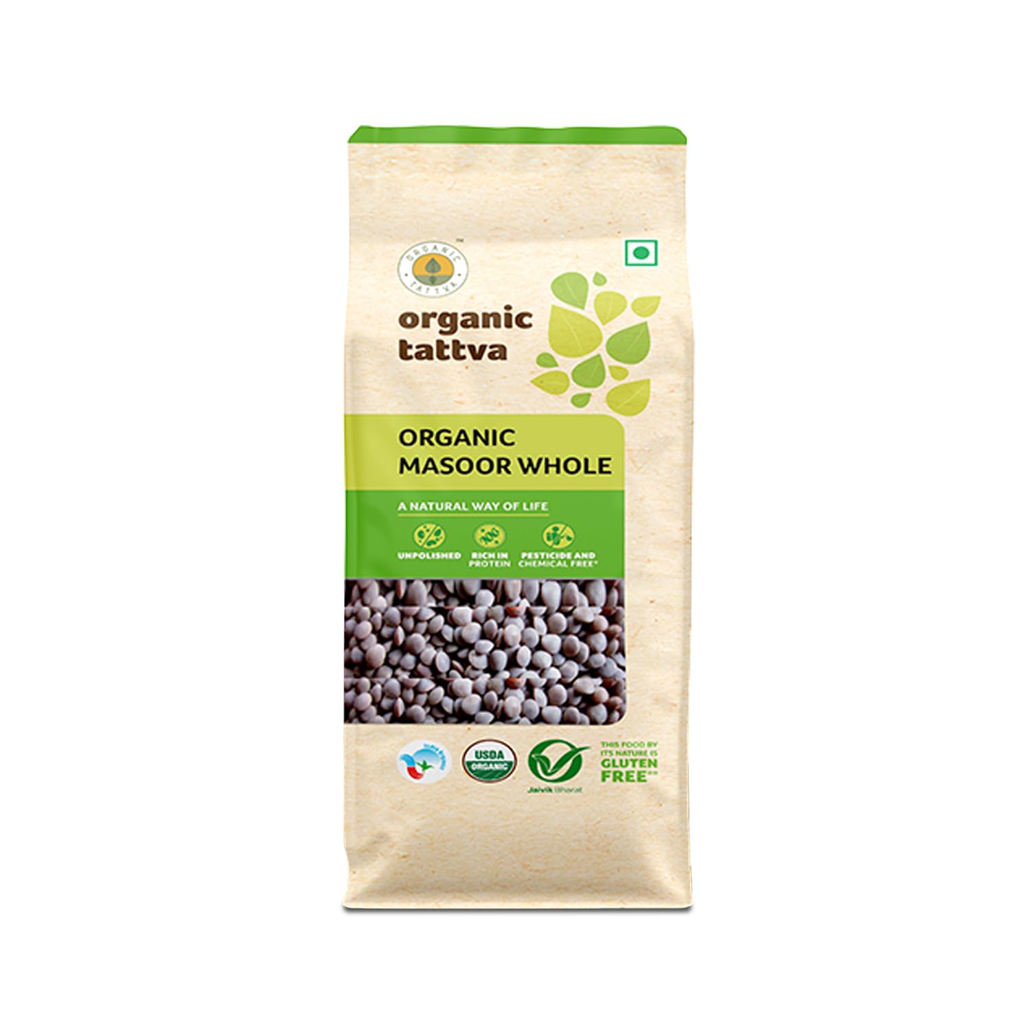 Picture of Organic Tattva Masoor Whole - 500 GM