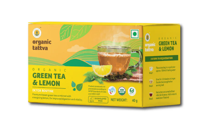 Picture of Organic Tattva Green Tea & Lemon - 40 GM - 20 Tea Bags