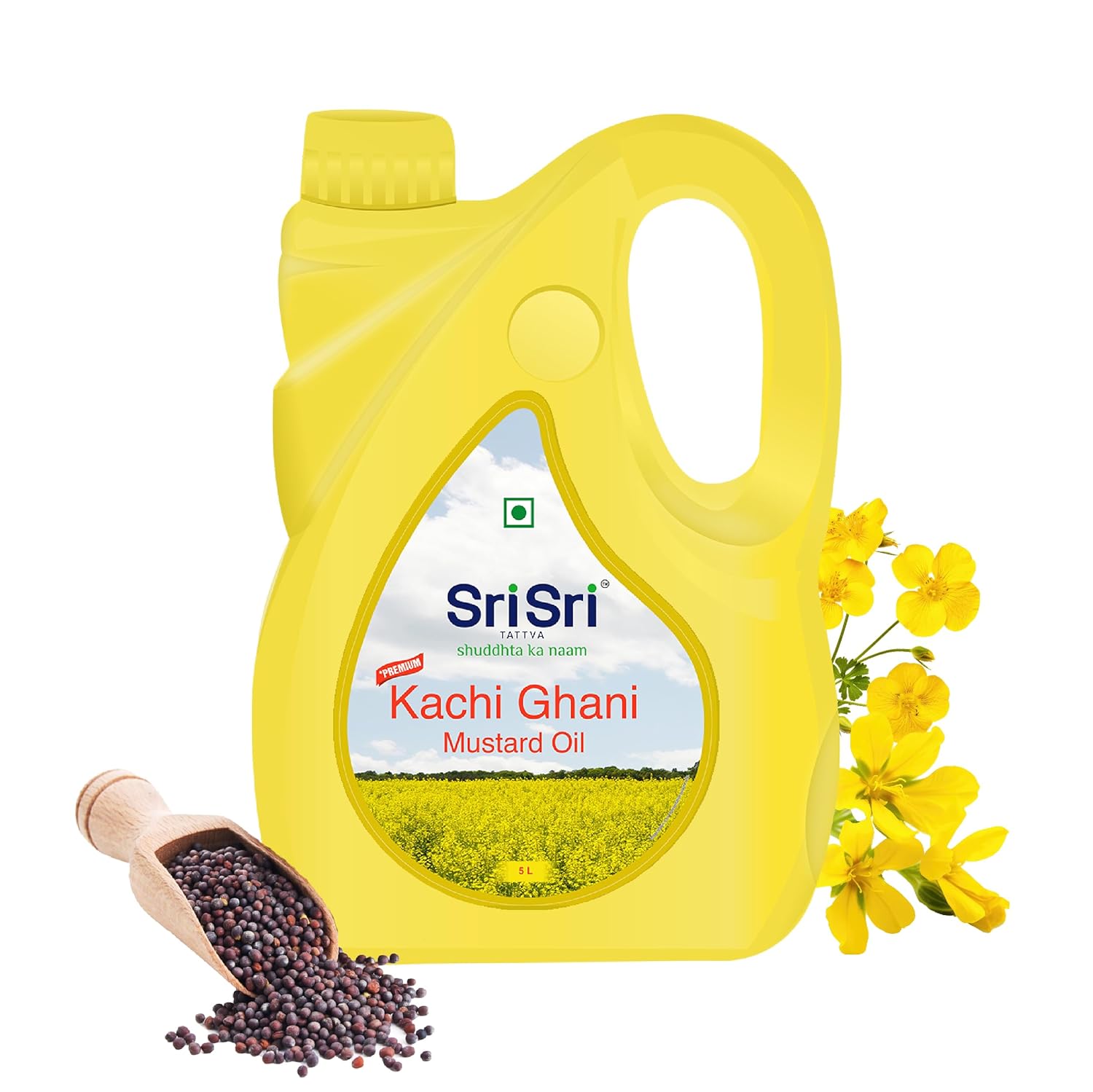 Show details for Sri Sri Tattva Premium Kachi Ghani Mustard Oil - 5 L Picture of Sri Sri Tattva Premium Kachi Ghani Mustard Oil - 5 L