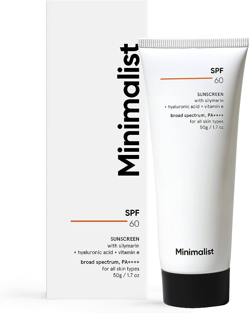 Show details for Minimalist Sunscreen SPF 60 PA ++++ For Sensitive Skin Broad Spectrum Sunscreen With Potent Antioxidants & Advanced Filters - 50 GM Picture of Minimalist Sunscreen SPF 60 PA ++++ For Sensitive Skin Broad Spectrum Sunscreen With Potent Antioxidants & Advanced Filters - 50 GM