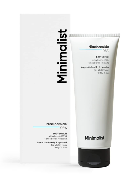 Show details for Minimalist Niacinamide 5% Body Lotion - 180 GM Picture of Minimalist Niacinamide 5% Body Lotion - 180 GM