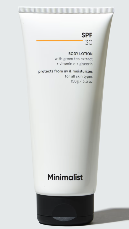 Picture of Minimalist SPF 30 Body Lotion With Vitamin E, Gylcerin & Green Tea Extract - 150 GM