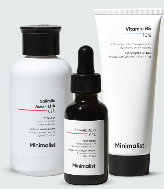 Picture of Minimalist Anti-Acne Kit, Skincare Routine Kit - Face Wash, Moisturizer, and Serum