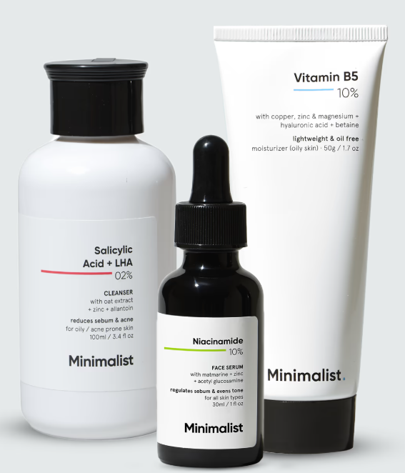 Show details for Minimalist Oily Skincare Kit For Women & Men, Face Wash, Serum & Moisturizer Picture of Minimalist Oily Skincare Kit For Women & Men, Face Wash, Serum & Moisturizer