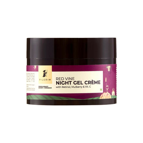 Show details for Pilgrim French Red Vine Anti Aging Night Cream with Retinol, Mulberry & Vitamin C For Glowing Skin & Skin Repair - 50 GM Picture of Pilgrim French Red Vine Anti Aging Night Cream with Retinol, Mulberry & Vitamin C For Glowing Skin & Skin Repair - 50 GM