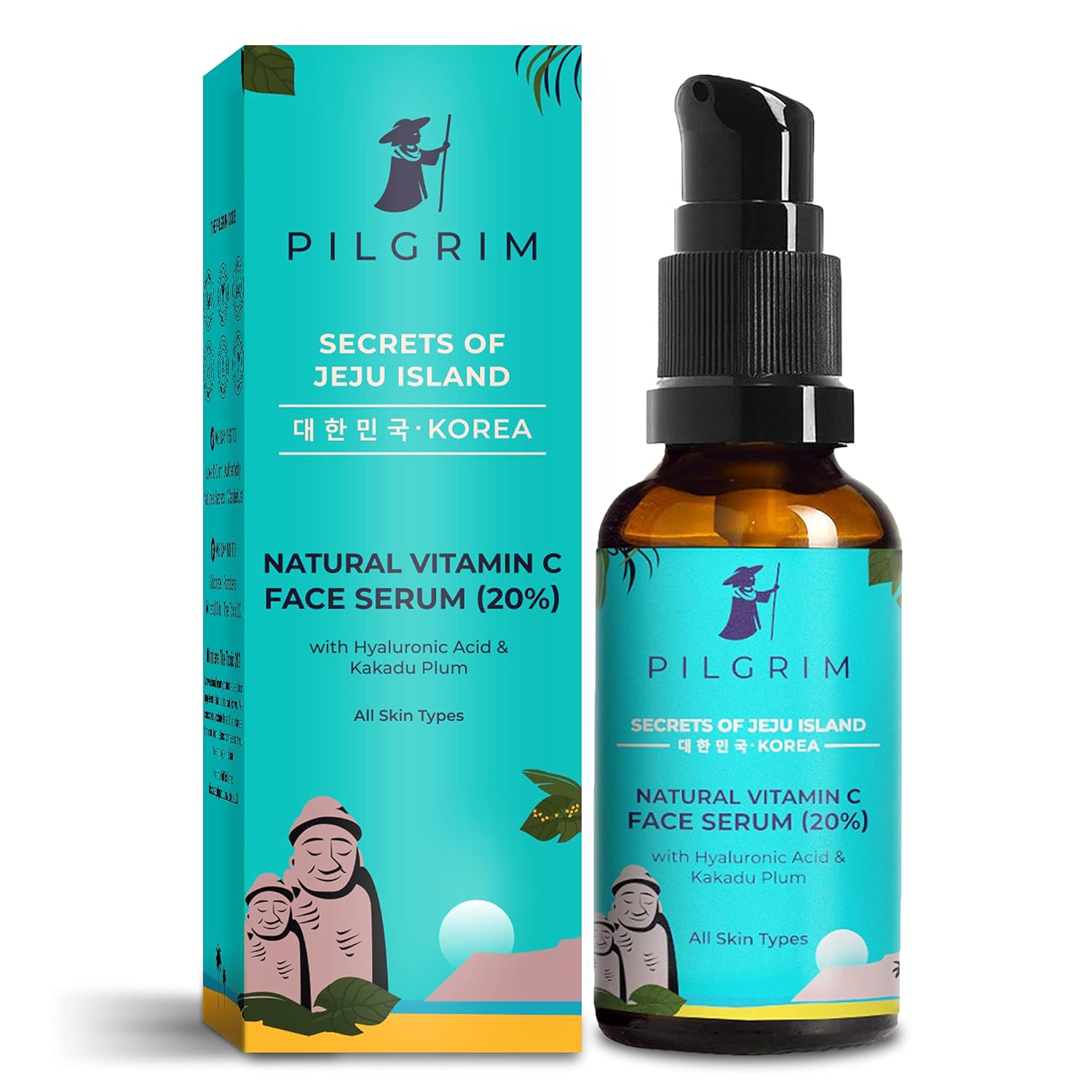 Picture of Pilgrim Korean 20% Vitamin C Face Serum with Hyaluronic Acid & Kakadu Plum For Glowing Skin - 30 ML