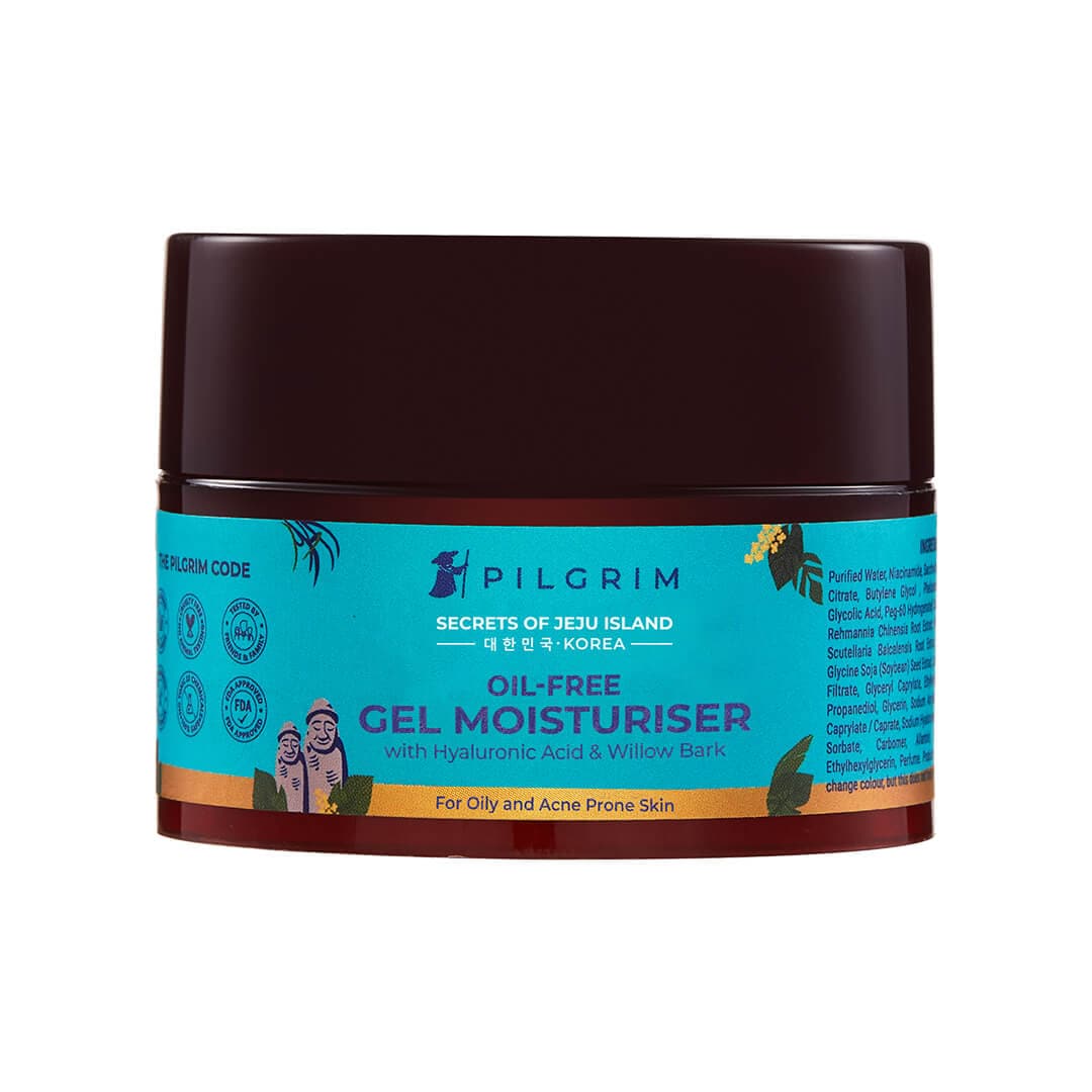 Show details for Pilgrim Korean Oil Free Gel Moisturizer with Hyaluronic Acid & Willow Bark Extracts, For Oily & Acne-Prone Skin - Korean Skin Care - 50 GM Picture of Pilgrim Korean Oil Free Gel Moisturizer with Hyaluronic Acid & Willow Bark Extracts, For Oily & Acne-Prone Skin - Korean Skin Care - 50 GM