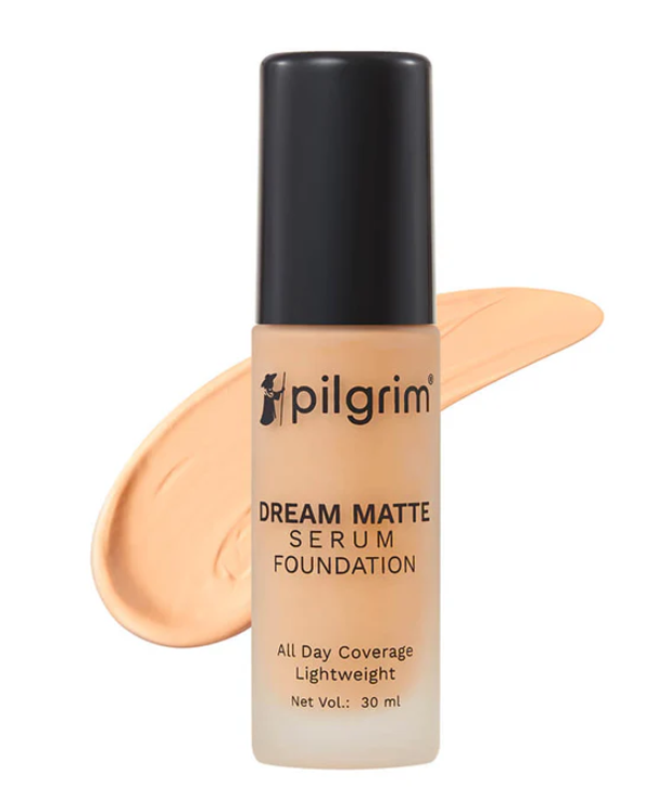 Picture of Pilgrim Dream Matte Serum Foundation With Matte & Poreless All Day Coverage Lightweight - Natural Almond - 30 ML