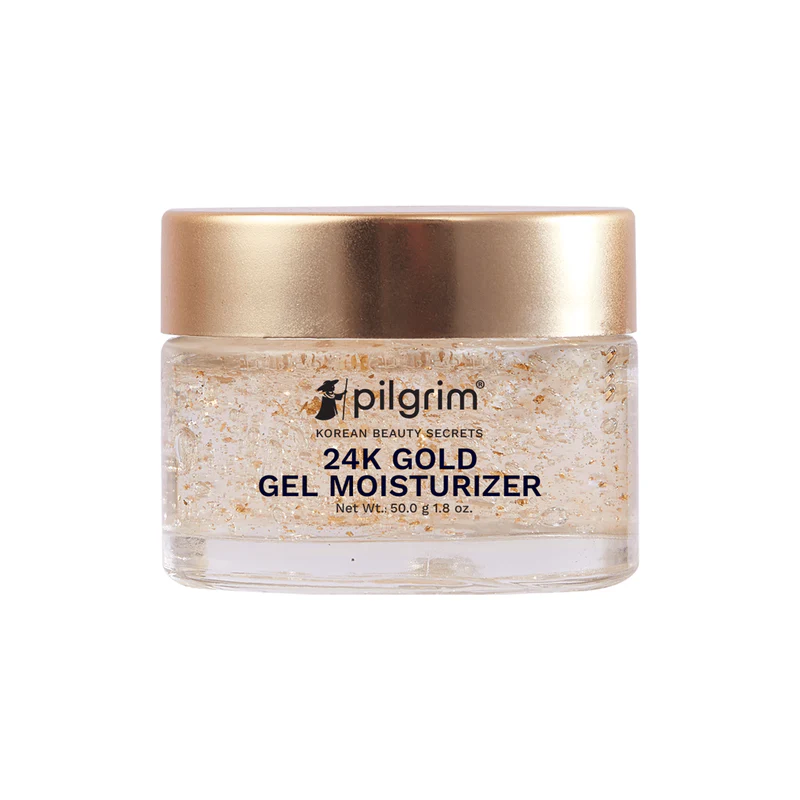 Show details for Pilgrim 24k Gold Gel Moisturizer, Reduces Dark Spots, Gives Luxurious Glow, Non-greasy - 50 GM Picture of Pilgrim 24k Gold Gel Moisturizer, Reduces Dark Spots, Gives Luxurious Glow, Non-greasy - 50 GM