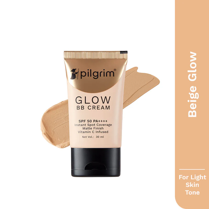 Picture of Pilgrim Glow BB Cream SPF 50 PA++++ Instant Spot Coverage Matte Finish Vitamin C Infused - Beige Glow - 30 ML