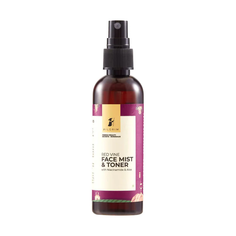 Show details for Pilgrim Red Vine Face Mist & Toner Spray with Vitamin B3 and Aloe, For Anti Ageing, Glowing Skin - 100 ML Picture of Pilgrim Red Vine Face Mist & Toner Spray with Vitamin B3 and Aloe, For Anti Ageing, Glowing Skin - 100 ML