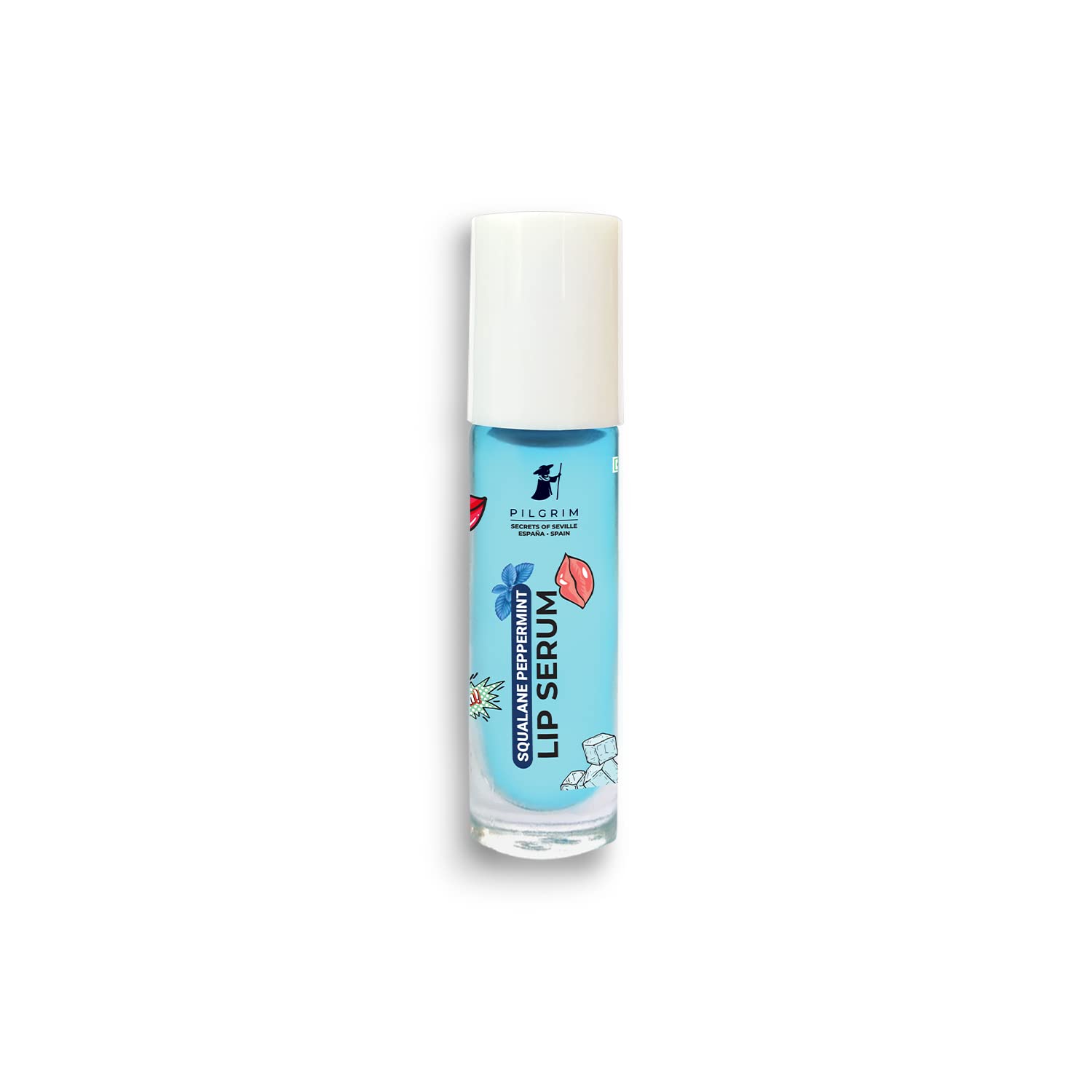 Picture of Pilgrim Spanish Lip Serum (Peppermint) with Roll-on For Visibly Plump Lips, Hydrating Lip Serum For Dark Lips - 6 ML