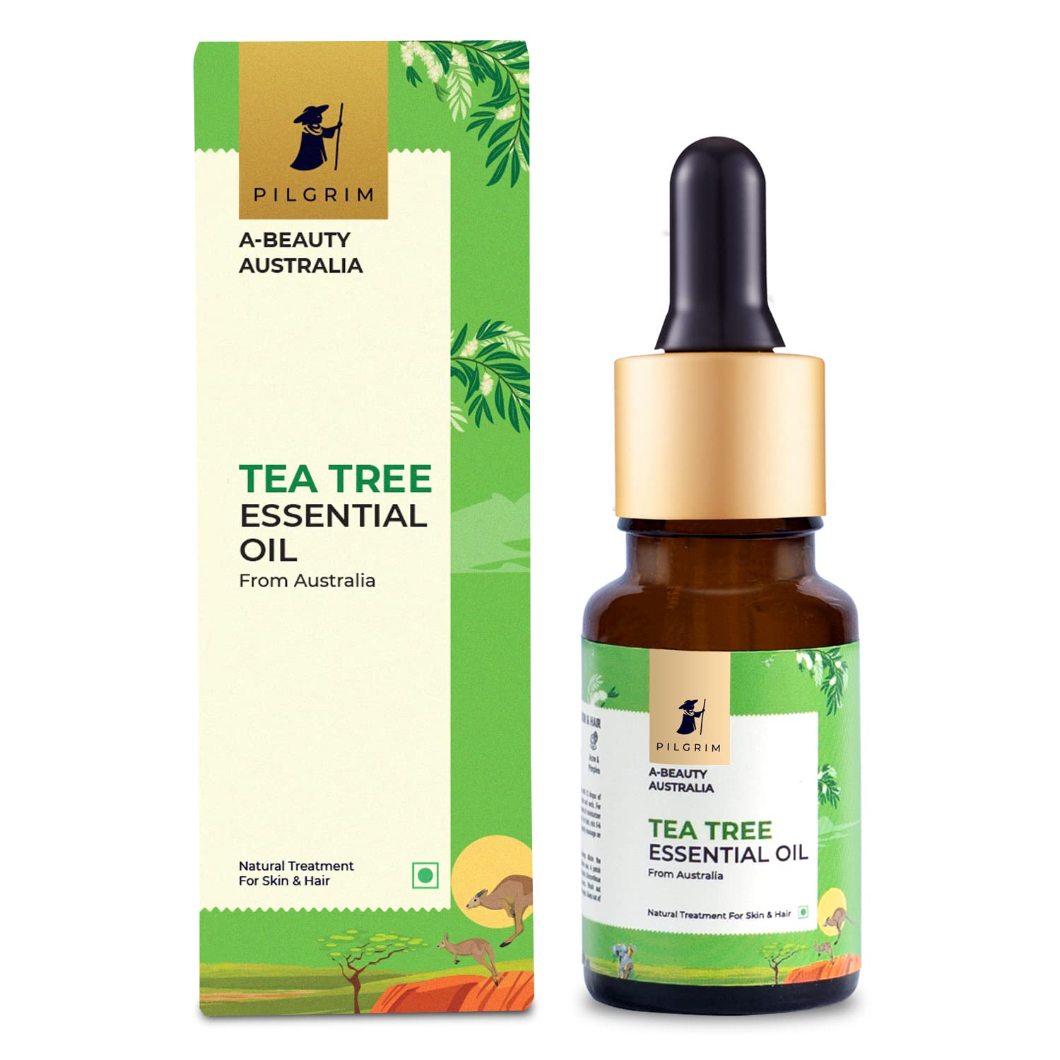 Picture of Pilgrim Australian Tea Tree Essential Oil For Hair, Skin Care, Acne & Pimples - 10 ML