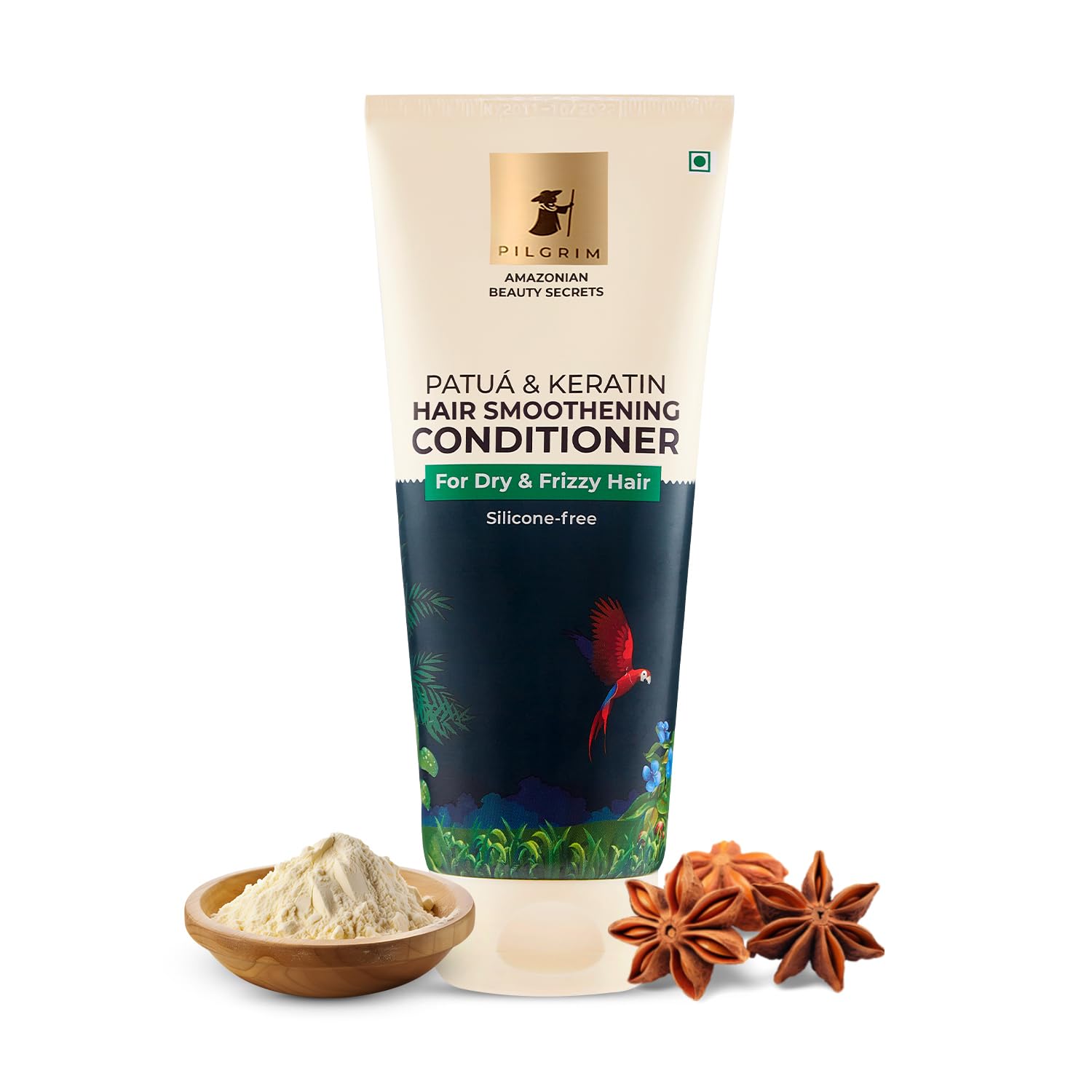 Picture of Pilgrim Amazonian Patua & Keratin Hair Smoothing Conditioner For Dry & Frizzy Hair With Sacha Inchi - 200 ML