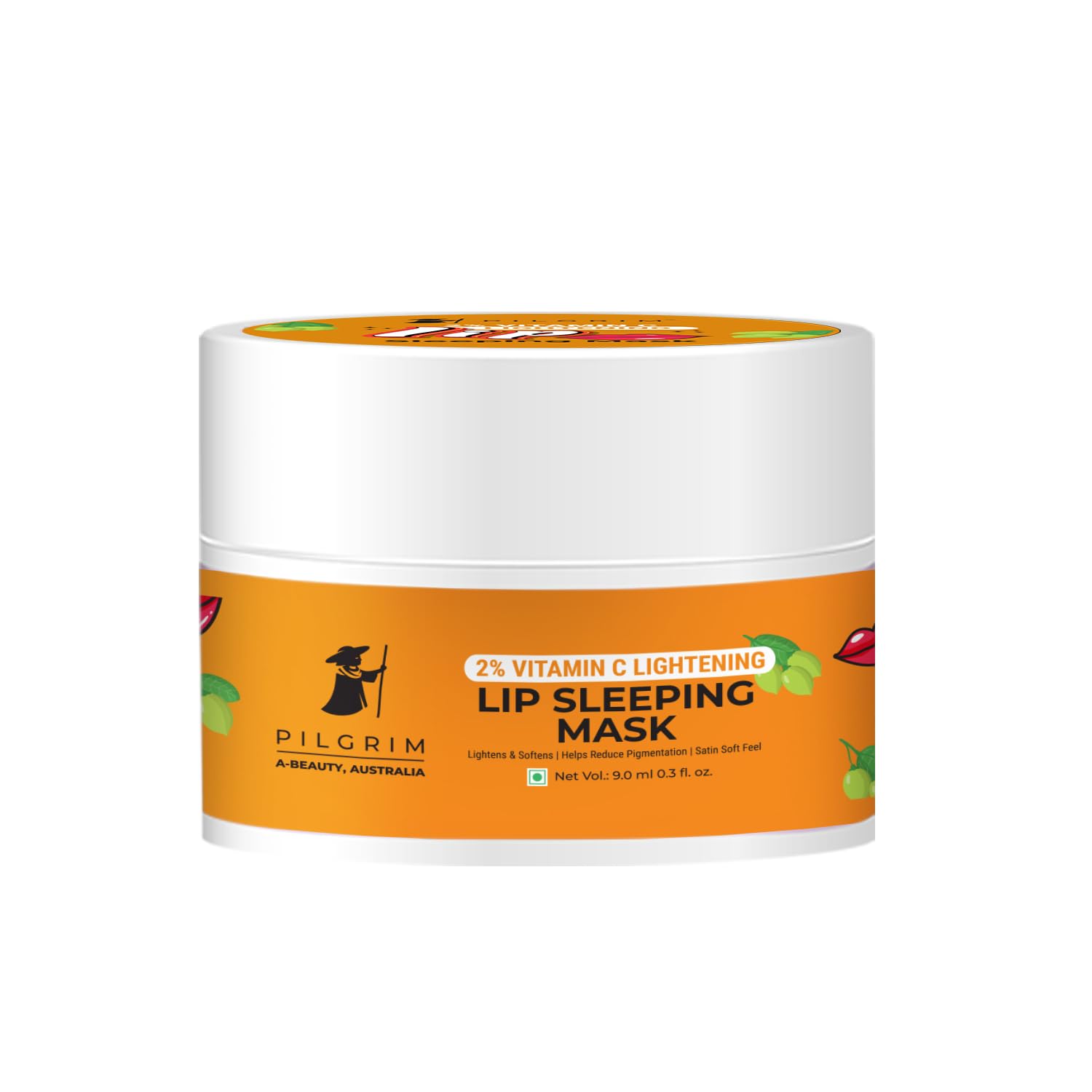 Show details for Pilgrim 2% Vitamin C Lightening Lip Sleeping Mask For Glowing Lips with Australian Kakadu Plum & Lime Pearl - 9 ML Picture of Pilgrim 2% Vitamin C Lightening Lip Sleeping Mask For Glowing Lips with Australian Kakadu Plum & Lime Pearl - 9 ML