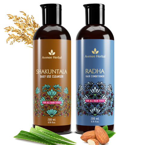 Picture of Avimee Herbal Shakuntala Hair Cleanser and Radha Hair Conditioner Combo For Silky, Shiny & Strong Hair - Combo