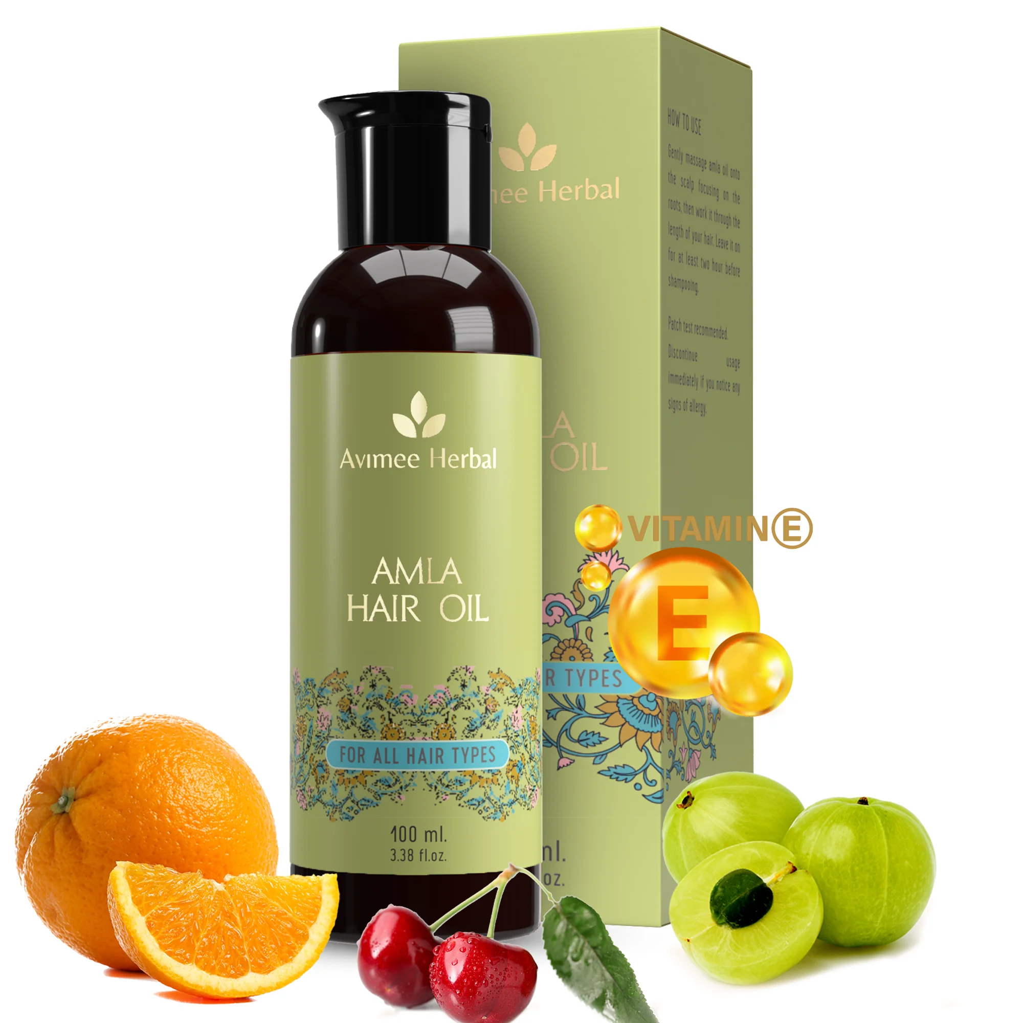 Picture of Avimee Herbal Amla Hair Oil For Grey Hair & Dandruff With Vitamin E and Amla Seed Oil - 100 ML