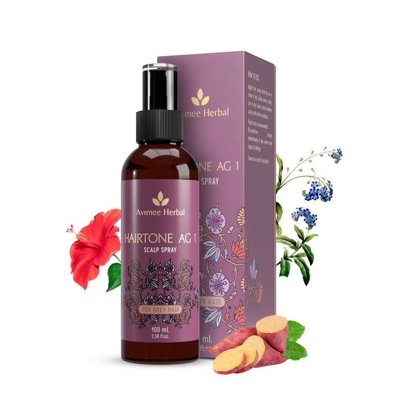 Picture of Avimee Herbal Hairtone AG 1 Scalp Spray For Grey Hair With Indigo, Henna, Beet Root and Hibiscus Extracts - 100 ML