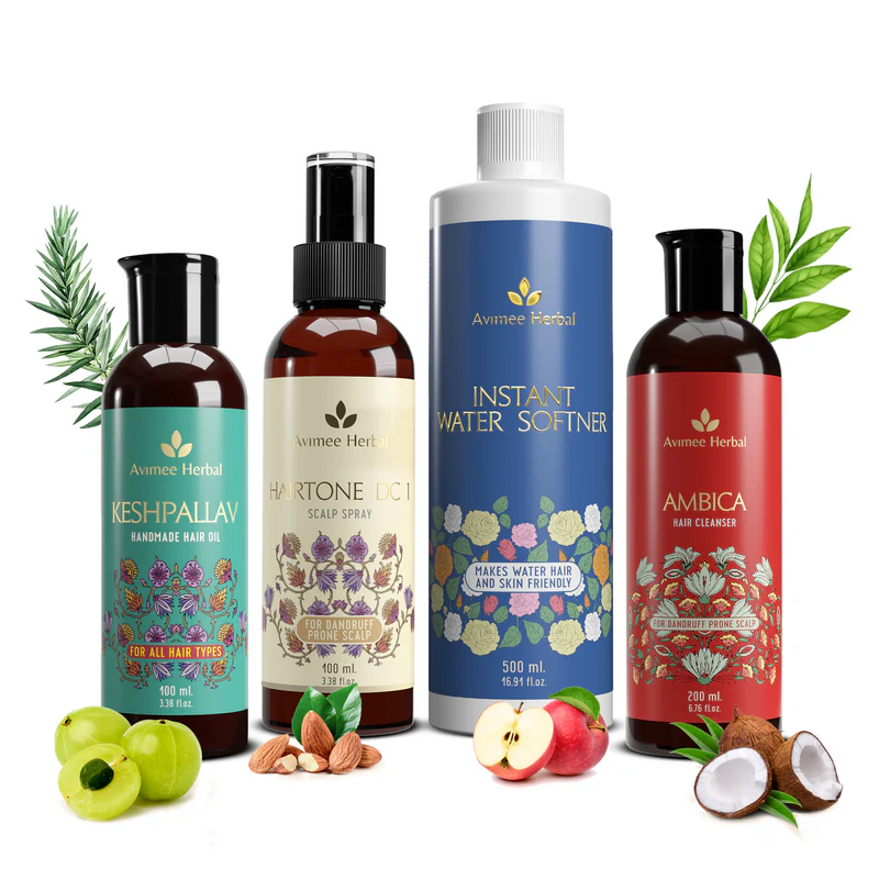 Show details for Avimee Herbal Anti Dandruff Kit With Keshpallav Hair Oil & Instant Water Softener, Fights Dandruff & Moisturises Scalp Naturally - Kit Picture of Avimee Herbal Anti Dandruff Kit With Keshpallav Hair Oil & Instant Water Softener, Fights Dandruff & Moisturises Scalp Naturally - Kit