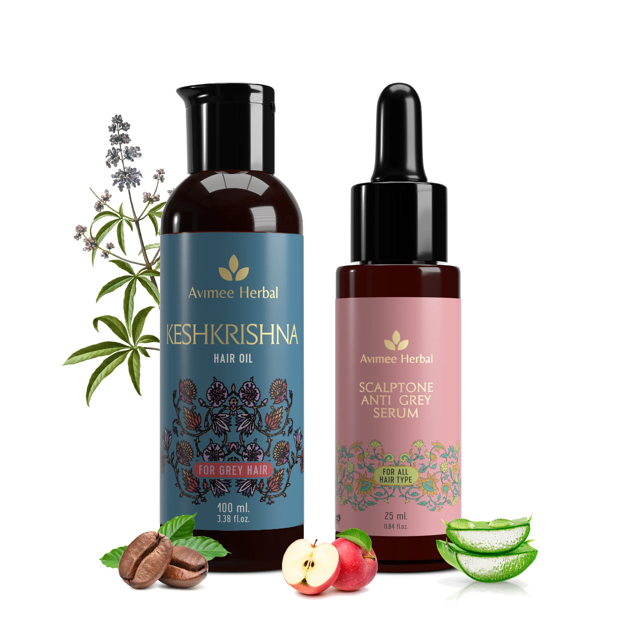 Show details for Avimee Herbal Anti Grey Hair Combo - Keshkrishna Hair Oil And Scalptone Grey Hair Serum, Restores Natural Color Picture of Avimee Herbal Anti Grey Hair Combo - Keshkrishna Hair Oil And Scalptone Grey Hair Serum, Restores Natural Color