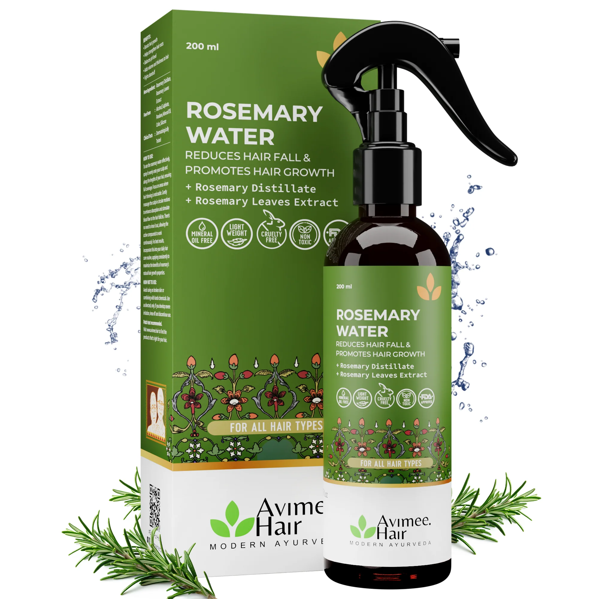 Show details for Avimee Herbal Rosemary Water For Hair And Skin For Hair Growth, Hair Fall Control and Scalp Health - 200 ML Picture of Avimee Herbal Rosemary Water For Hair And Skin For Hair Growth, Hair Fall Control and Scalp Health - 200 ML