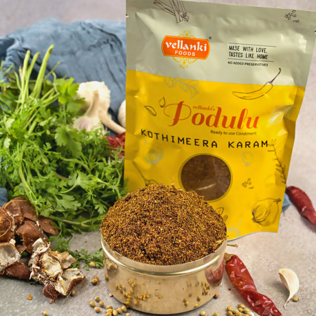 Picture of Vellanki Foods Kothimeera Karam (Coriander Leaves) With Garlic - 500 GM