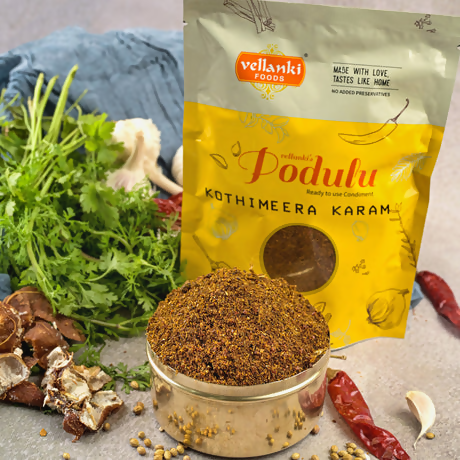 Show details for Vellanki Foods Kothimeera Karam (Coriander Leaves) With Garlic - 500 GM Picture of Vellanki Foods Kothimeera Karam (Coriander Leaves) With Garlic - 500 GM
