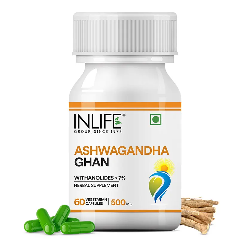 Show details for Inlife Ashwagandha Ghan Capsules - 60 Veg Caps Picture of Inlife Ashwagandha Ghan Capsules - 60 Veg Caps