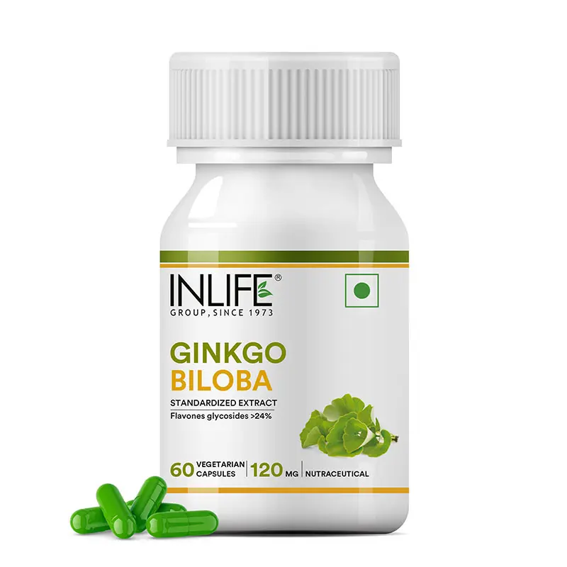 Picture of Inlife Ginkgo Biloba Extract Vegetarian Capsules - 60 Veg Caps