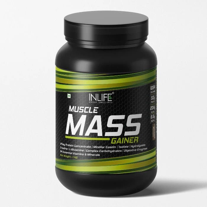 Show details for Inlife Muscle Mass Gainer Powder - 1 KG Picture of Inlife Muscle Mass Gainer Powder - 1 KG