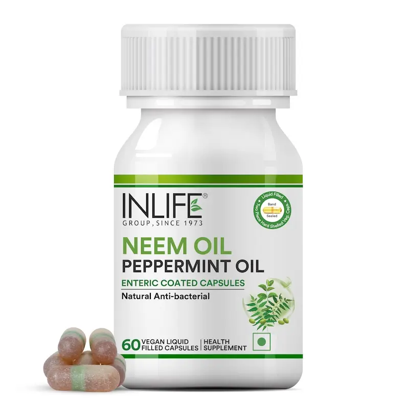 Picture of Inlife Neem Oil Peppermint Oil Capsules - 60 Caps