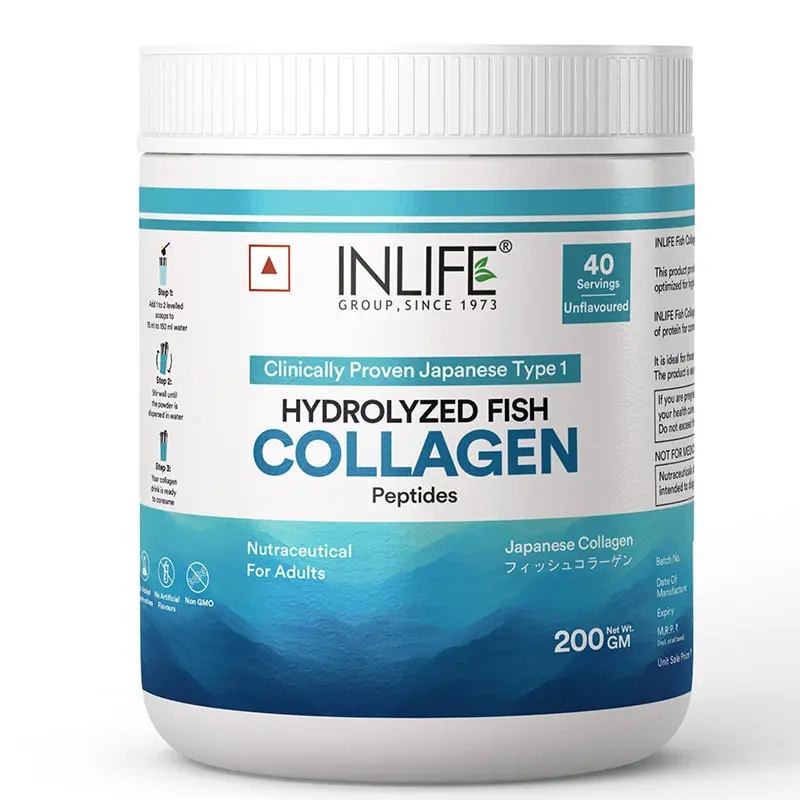 Picture of Inlife Hydrolyzed Fish Collagen Peptides Powder Unflavoured - 200 GM