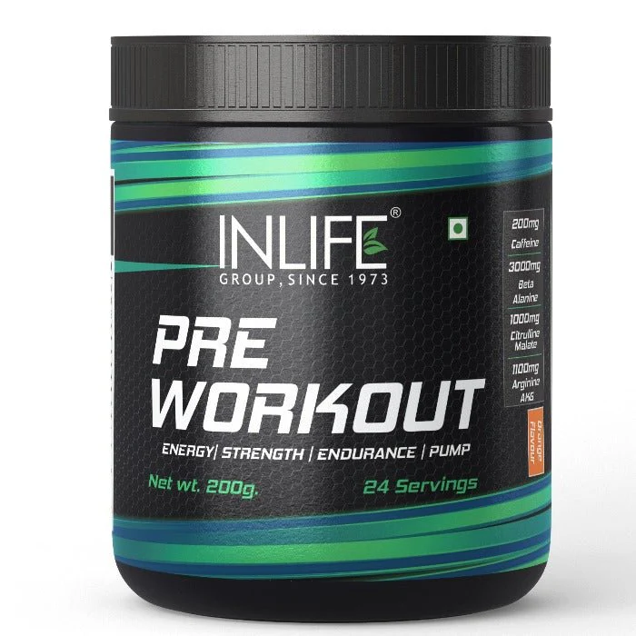 Picture of Inlife Pre-Workout Powder Orange Flavour - 200 GM