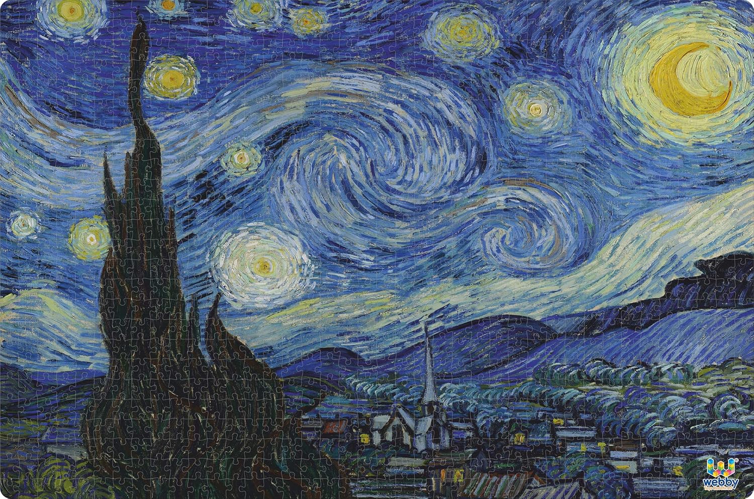 Picture of Webby Wooden Starry Night Painting Jigsaw Puzzle - 1000 Pieces