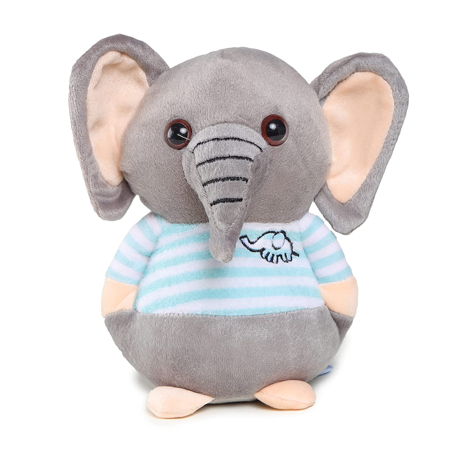 Picture of Webby Soft Animal Plush Elephant Toy 20 CM - Grey and Blue