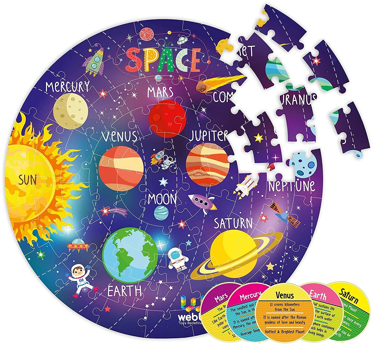 Show details for Webby Amazing Outer Space Solar System 60 Pieces Jigsaw Floor Puzzle Picture of Webby Amazing Outer Space Solar System 60 Pieces Jigsaw Floor Puzzle