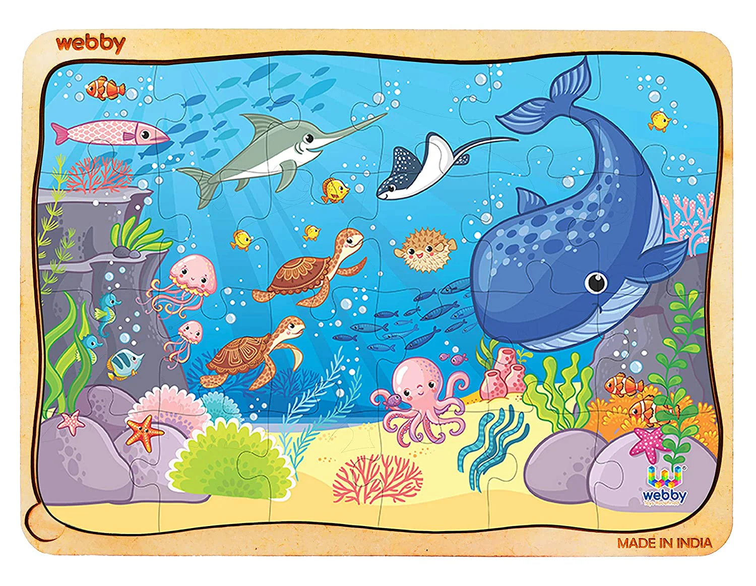 Show details for Webby Underwater Animals Jigsaw Puzzle - 40 PCS Picture of Webby Underwater Animals Jigsaw Puzzle - 40 PCS