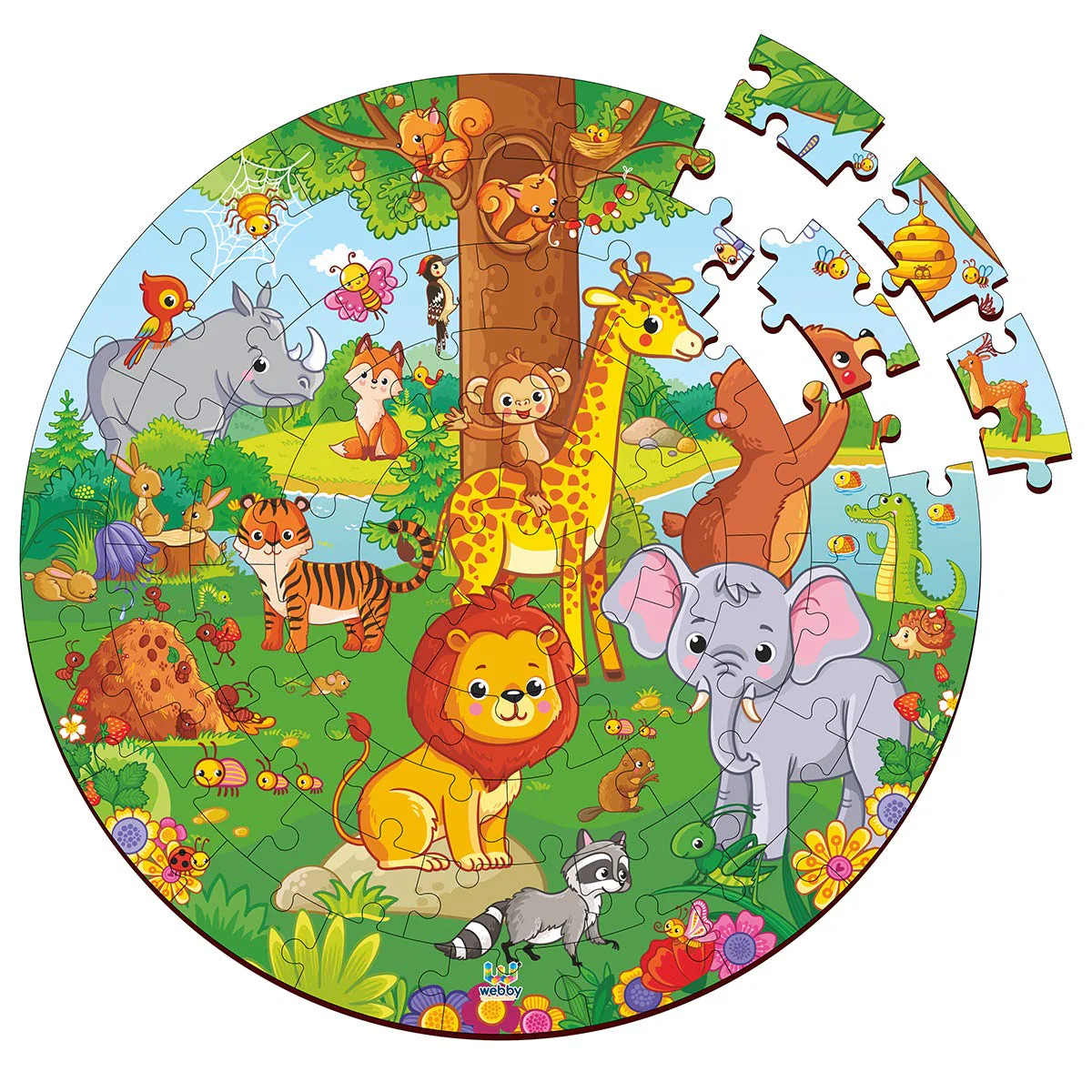 Picture of Webby Jungle Jigsaw Puzzle for Kids - 60 PCS