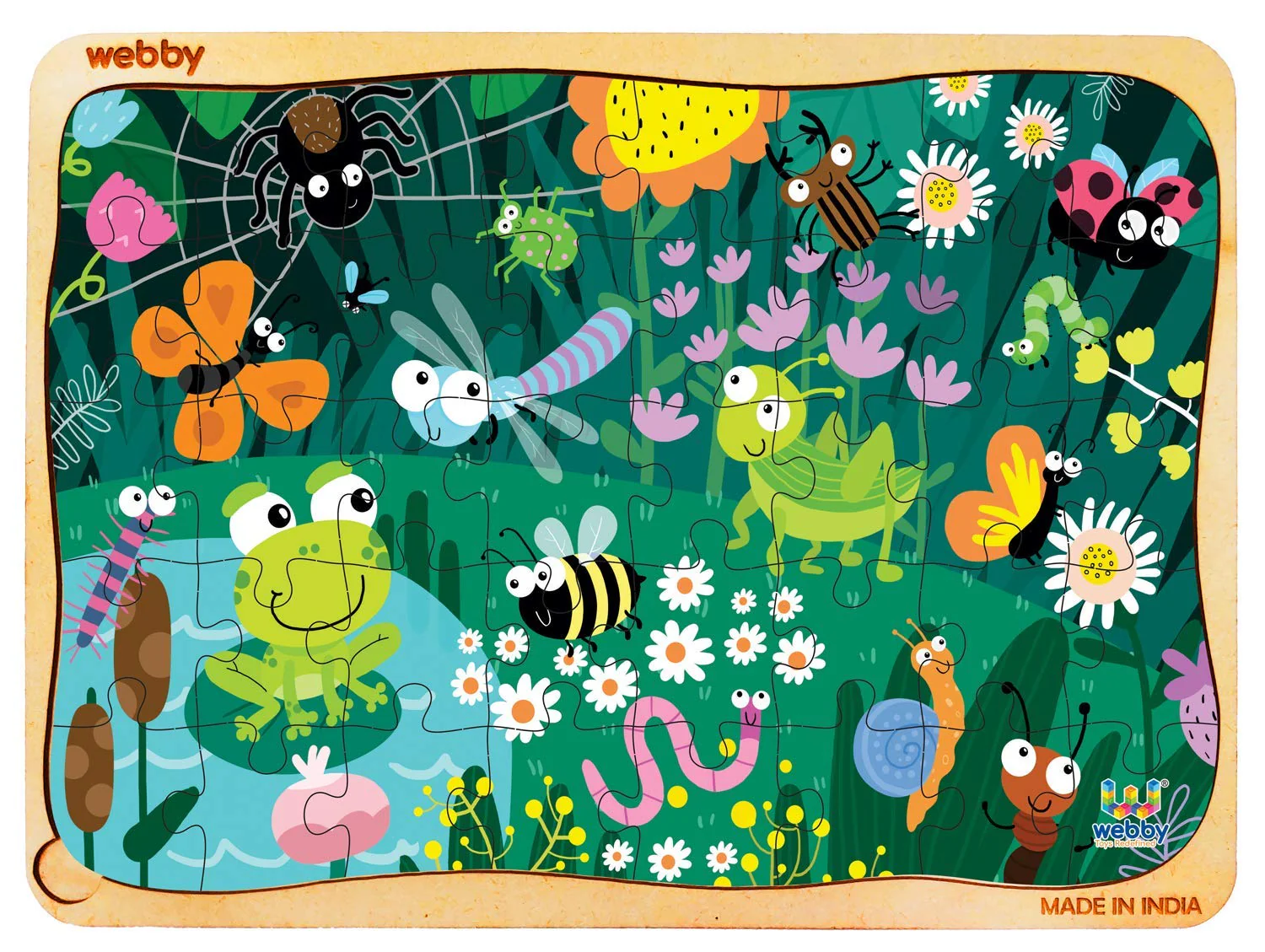 Show details for Webby Amazing Bugs Wooden Jigsaw Puzzle - 40 PCS Picture of Webby Amazing Bugs Wooden Jigsaw Puzzle - 40 PCS